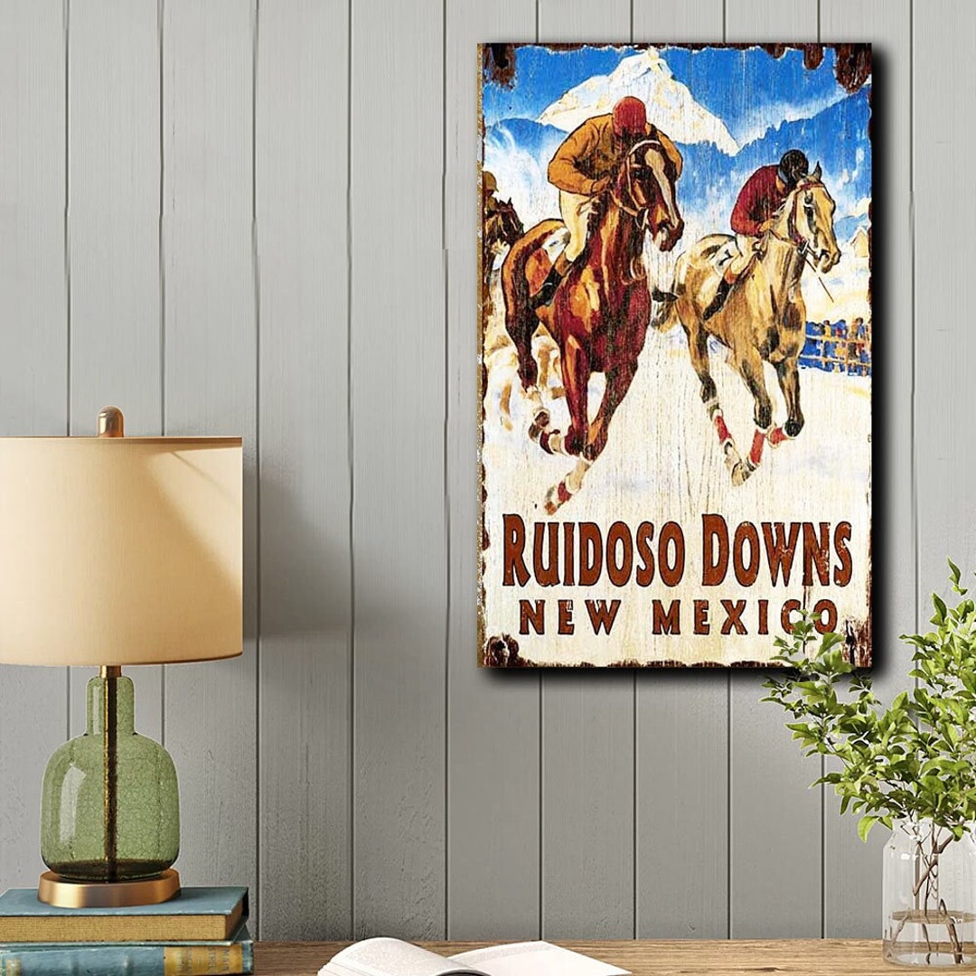 Wooden Vintage Horse Racing Sign, Custom Printed on Wood, Jockey Decor ...