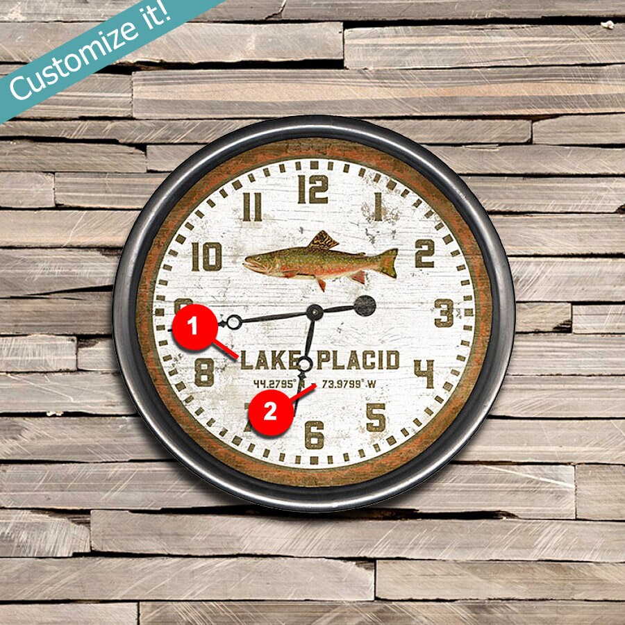 Lake House Decor Custom Wood Clock Lake Placid Etsy