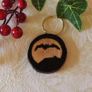 Stag pyrography key ring