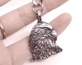 Bald Eagle Fine Britannia Pewter Keychain | Lead, Cadmium & Nickel Free |  Handmade | Handcast | Made in USA | Made to Order