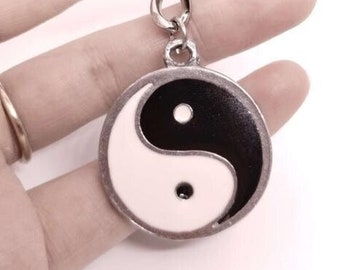 Yin Yang Sign Fine Britannia Pewter Keychain | Lead, Cadmium & Nickel Free |  Handmade | Handcast | Made in USA | Made to Order