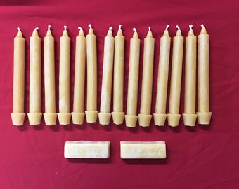 100% Pure Beeswax Candles with Cotton Wick & 1oz Bars | Handmade in Minnesota | ONLY Beeswax | No Dyes | Natural | Unscented | Pure Cotton