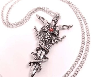 Dragon Sword Fine Britannia Pewter Necklace | Lead, Cadmium & Nickel Free |  Handmade | Handcast | Made in USA | Made to Order