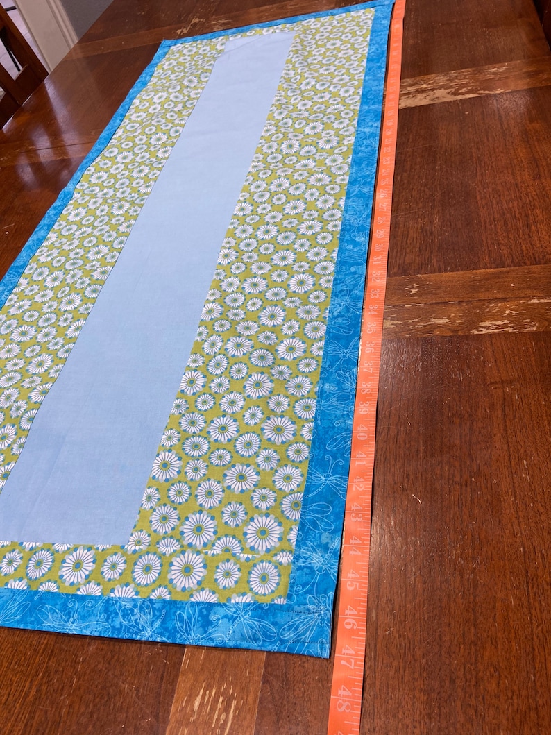 Green blue turquoise table runner