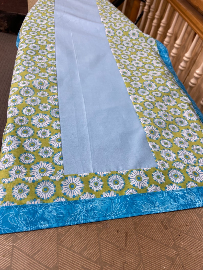 Green blue turquoise table runner