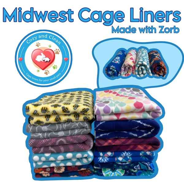 Midwest Fleece Cage Liner | Guinea Pig, Rabbit, Hedgehog | Absorbent Layer | Piggy Blanket | Cozy and Clean | Zorb