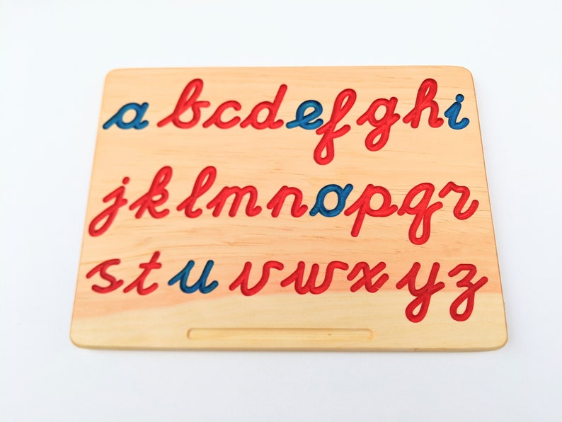 Montessori Cursive Alphabet Tracing Board Reversible | Etsy