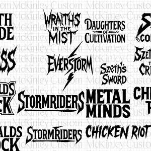 Cosmere Inspired Rock Band Logos