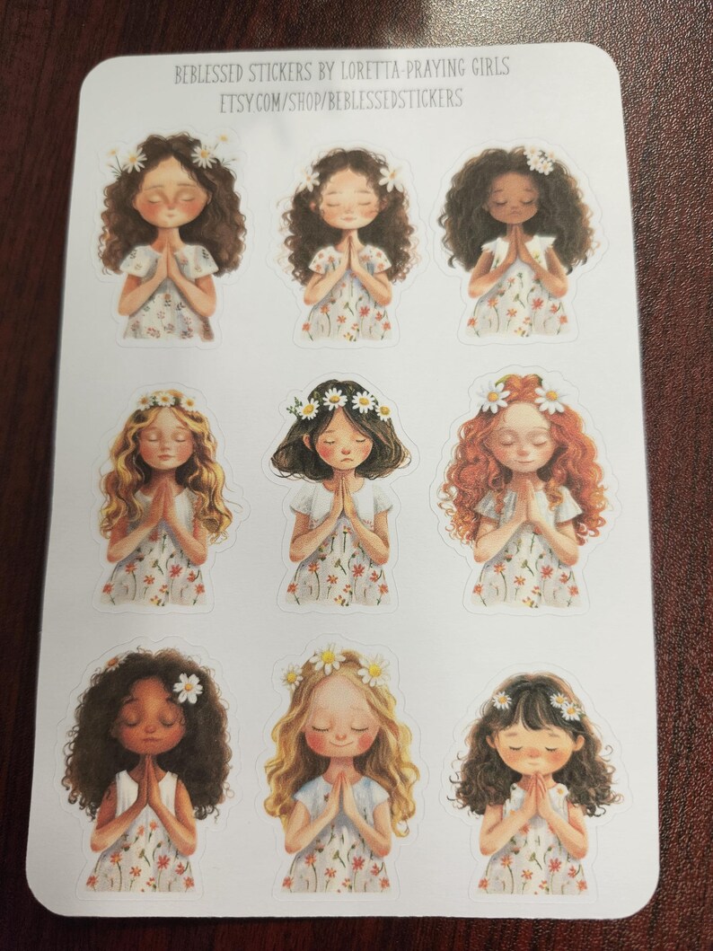 Praying Girls Sticker Sheet: Christian Scripture Planner Decals - Etsy