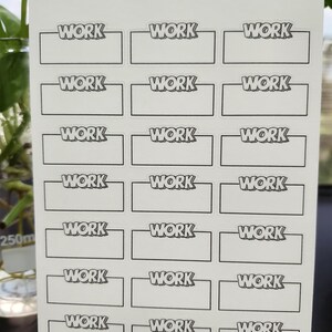 Work Planner Stickers: 21 Matte White Stickers