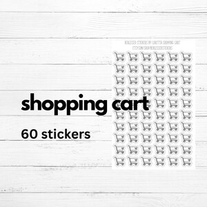 Shopping Cart Stickers icon Shopping Stickers shopping cart Stickers Grocery store Planner Stickers grocery list sticker Beblessed Stickers