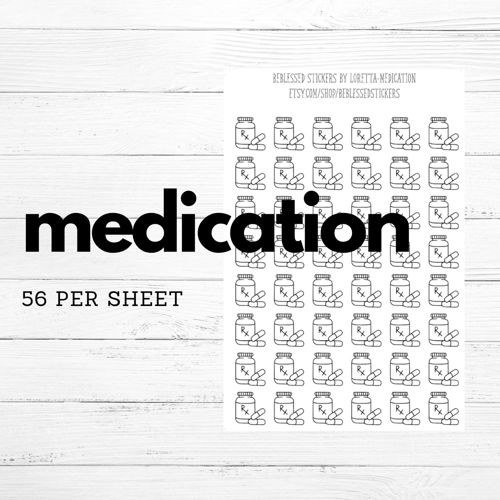 Medication File Sticker Medication Planner Stickers: Prescription Refill, Medical Stickers (56 ...
