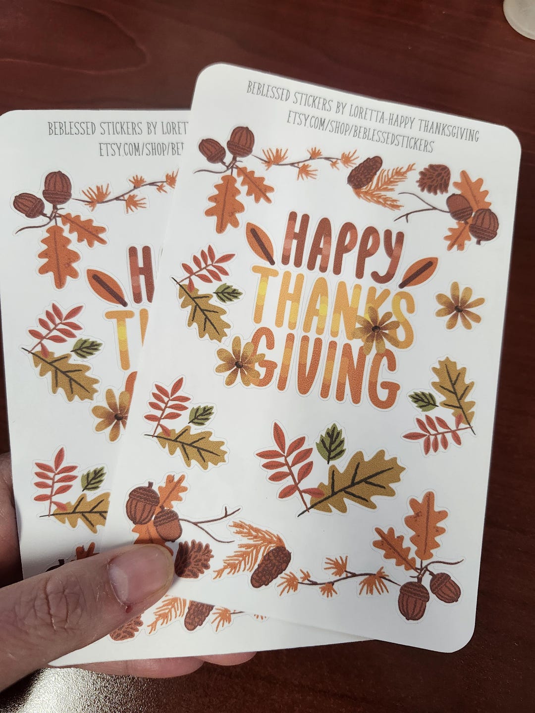Floral Thanksgiving Stickers: Autumn Gratitude Stickers (6x4 Inches) - Etsy