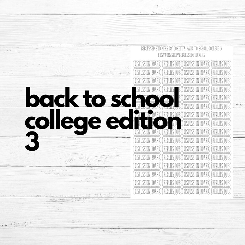 College Planner Stickers: Discussion Board, Replies Due - Etsy