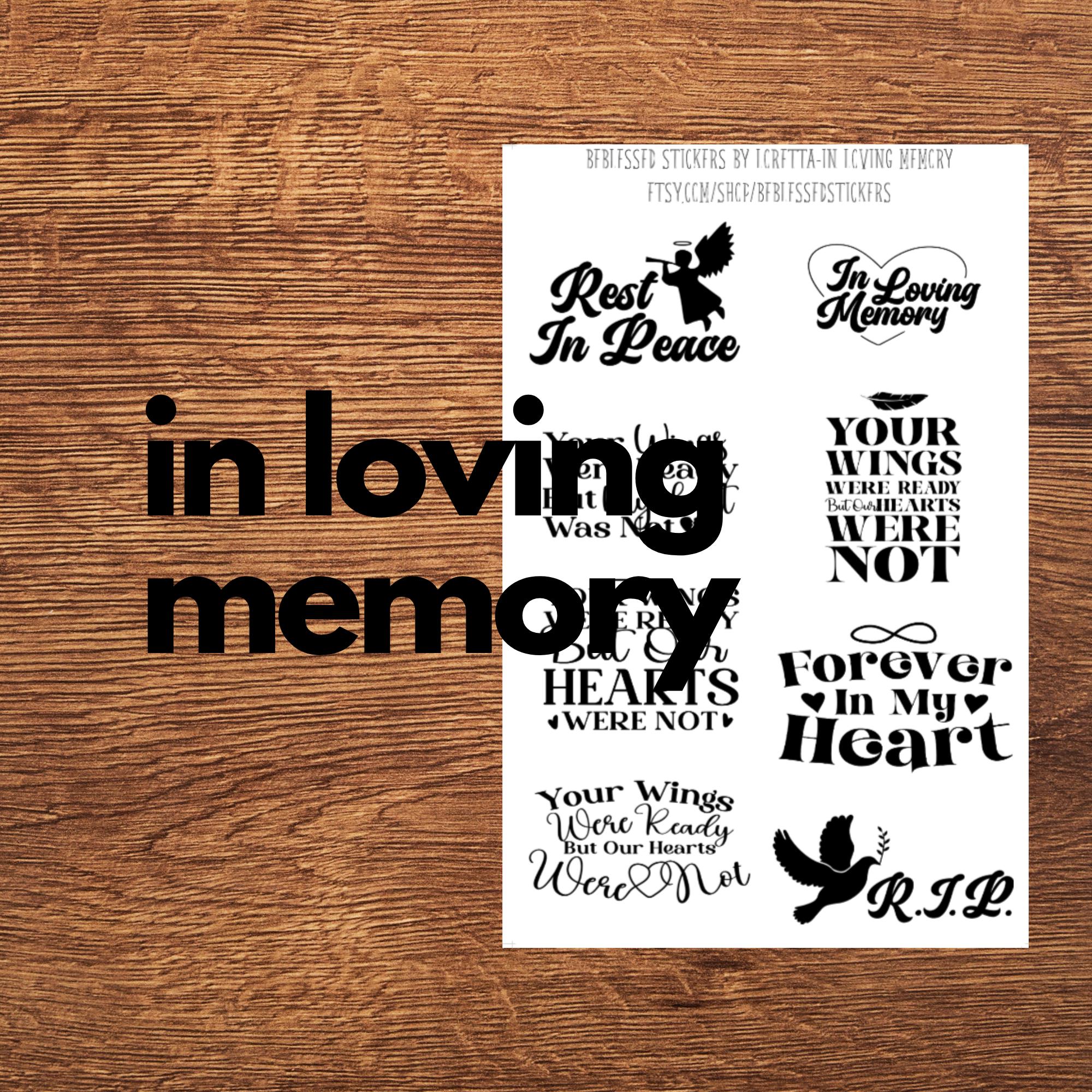 In Loving Memory Stickers: Grief & Sympathy Decals - Etsy