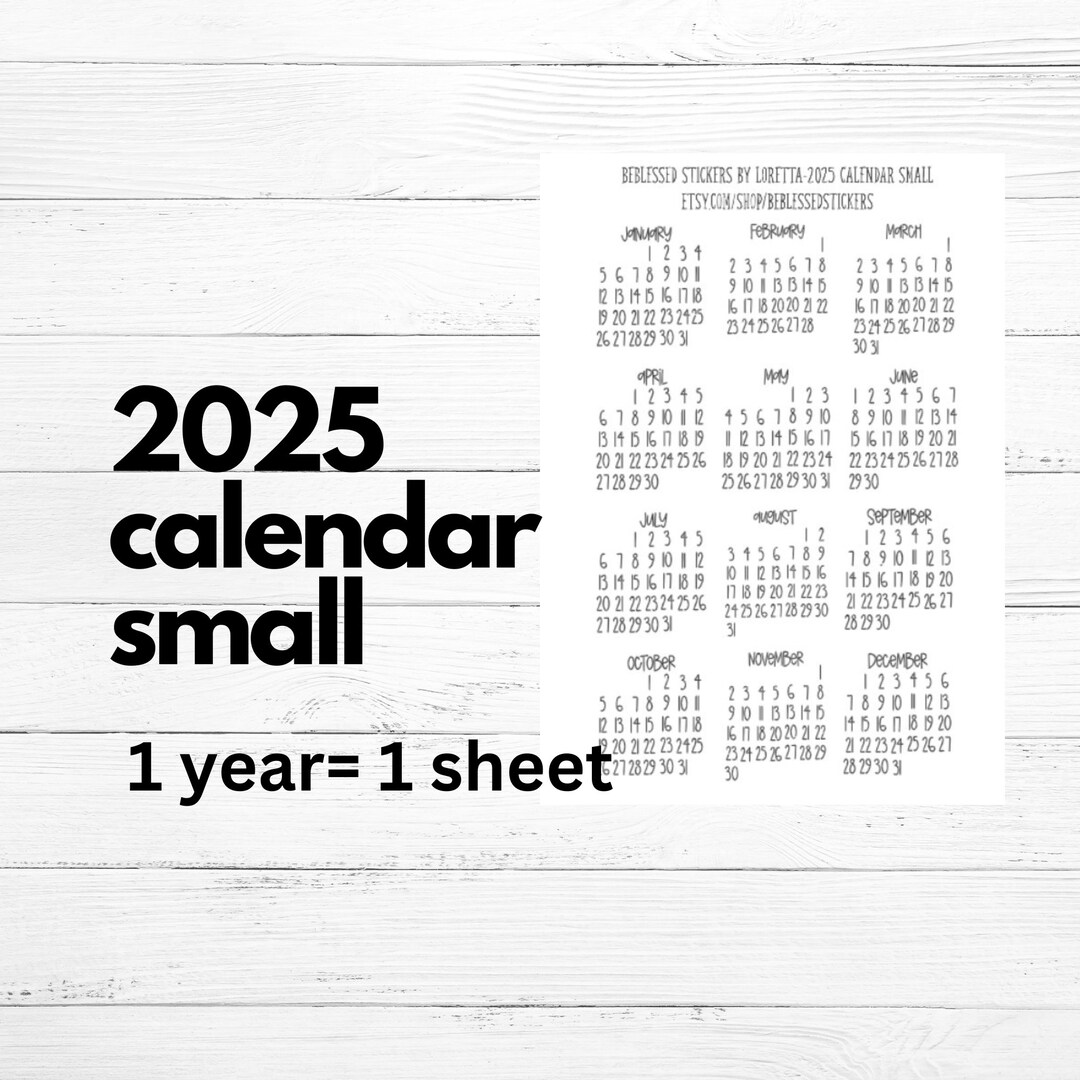 2025 Mini Calendar Sticker Monthly Sticker Redating Sticker Bullet Journal Calendar Sticker
