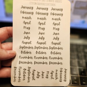 Month Label Stickers: Planner & Journal Redating