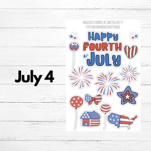 July 4 Stickers patriotic stickers red white blue stickers July fourth stickers independence day stickers america BeblessedStickers