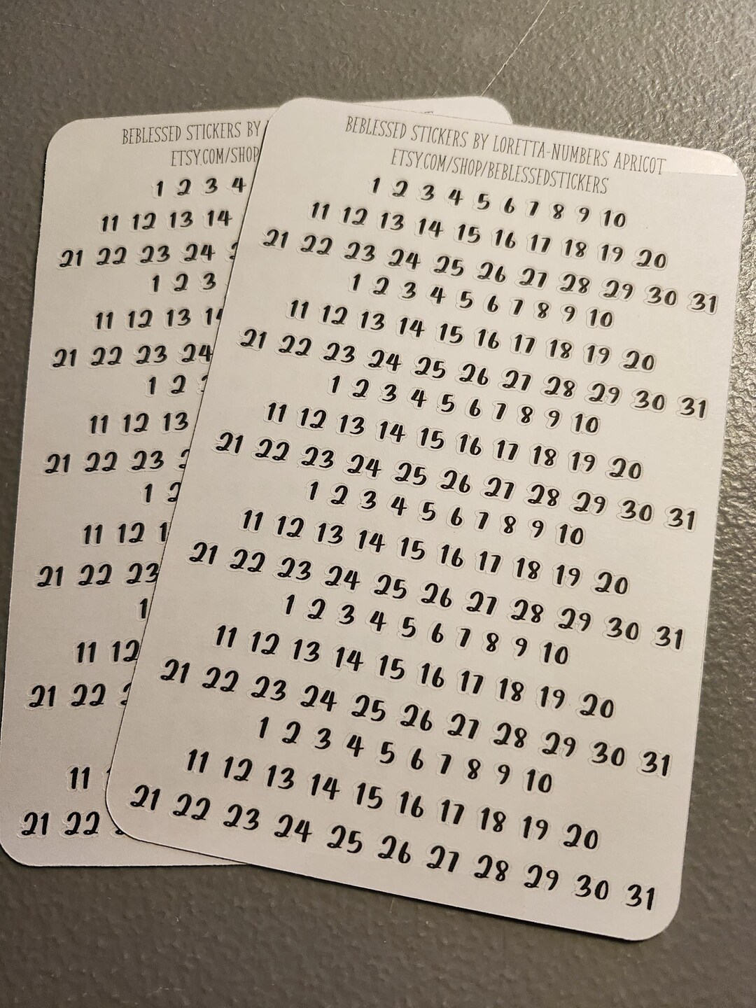Number Stickers: Monthly Planner Stickers (6x4 Inch) - Etsy