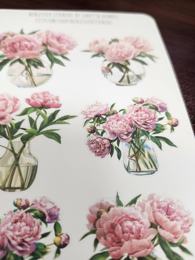 Peonies Planner Stickers: Floral Bible Journaling Stickers - Etsy