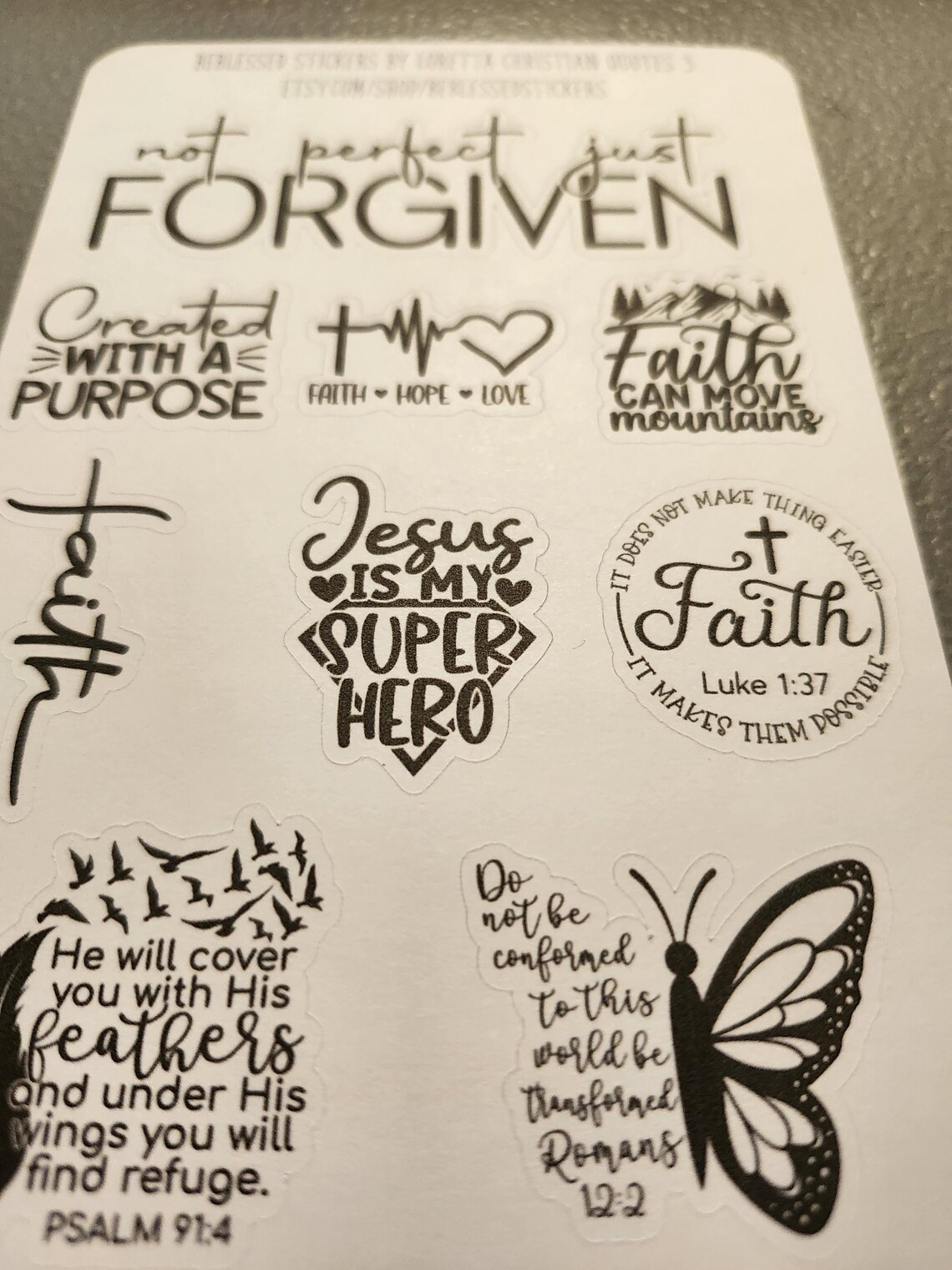 Christian Scripture Stickers: Encouraging Quotes, Planner Decals - Etsy