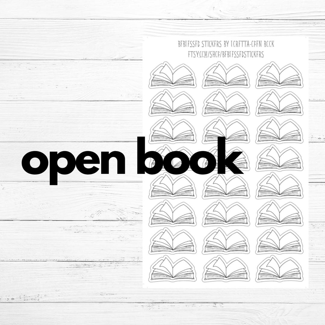 Open Book Tracker Icon Stickers Icon Book Stickers Planner Stickers ...