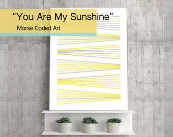 You Are My Sunshine Canvas Wrap - Nursery / Kids Room / Wall Art / Baby Gift - Yellow And Gray