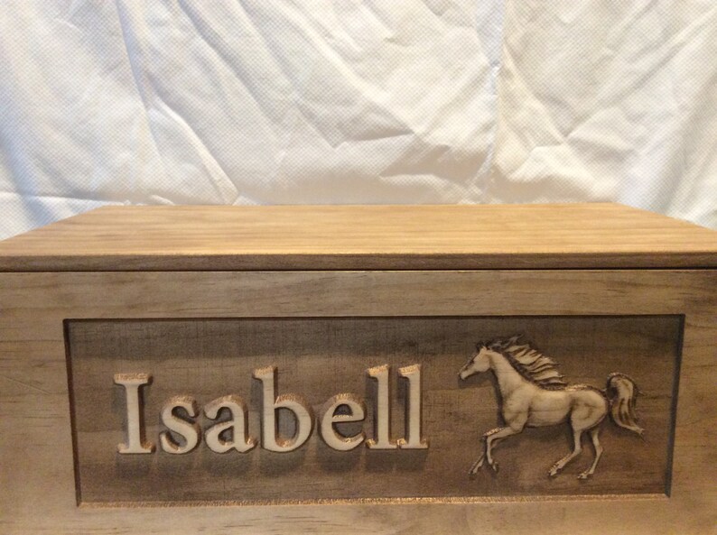 Carved Treasure Box Custom Toy Box Personalized Name & Horse Etsy