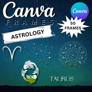 ASTROLOGIE CANVA-frames, paranormaal begaafd, helderziend, waarzegger, medium, tarotkaartlezer, handpalmist, orakel, occult, sterren, verhalen vertellen, astroloog