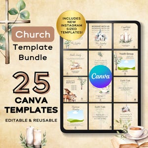 Church Canva Template Bundle: Social Media Graphics (Editable in Canva)