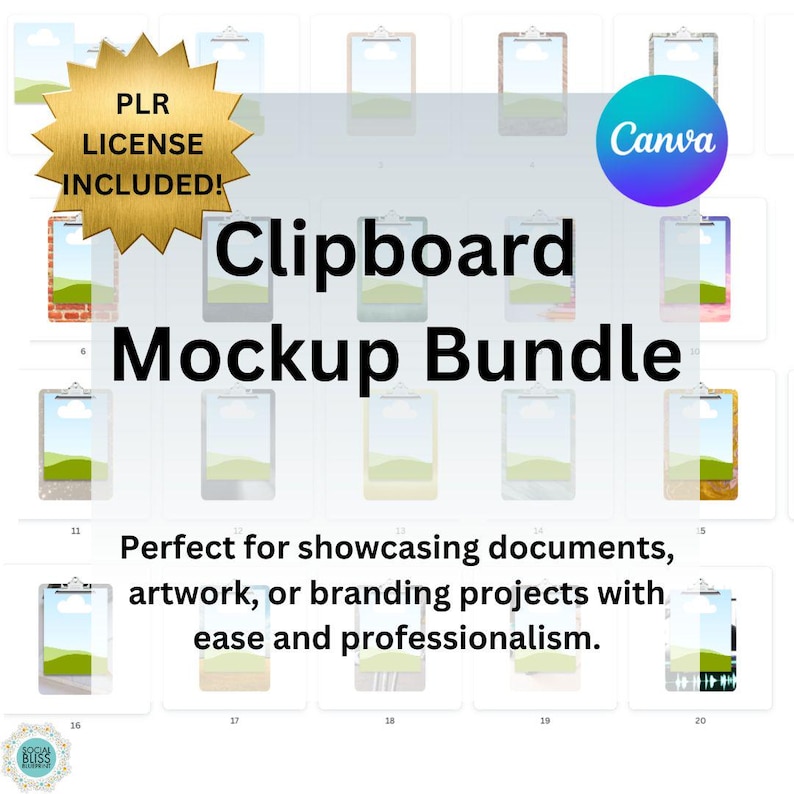 Clipboard Canva Template Mockup Bundle: PLR License included image 1