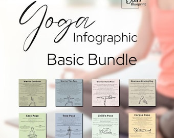 Yoga Pose Infographics Bundle: Yoga Teacher Resources (Instant Download)