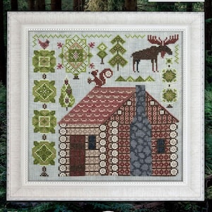 Log Cabin, Cottage Garden Samplings Fabulous House Series #12, NEW, Cross Stitch Chart, Pattern, Cross Stitching