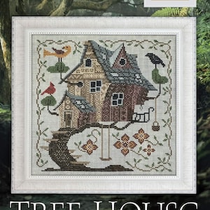 Tree House, Cottage Garden Samplings Fabulous House Series #6, NEW, Cross Stitch Chart, Pattern, Cross Stitching