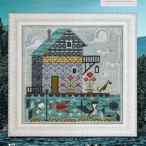 Floating House, Cottage Garden Samplings Fabulous House Series #9, NEW, Cross Stitch Chart, Pattern, Cross Stitching