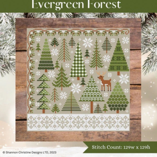 Shannon Christine Designs, Evergreen Forest, NEW, Cross Stitch Chart, Cross Stitch Pattern, Pattern Only