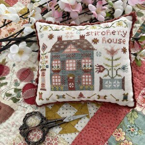 Pansy Patch Quilts and Stitchery - The Houses on Stitchery Lane - Stitchery House (1 of 9), Cross Stitch Pattern, New Paper Pattern Only