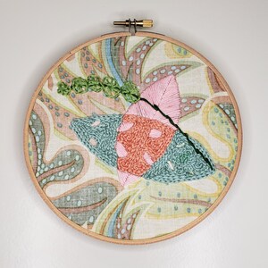 Pastel Tropic Energy Embroidered Hoop Wall Art