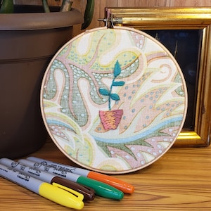 Jungle Dreaming Embroidered Hoop Wall Art