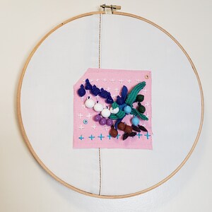 Burdines 2 Embroidered and Beaded Hoop Wall Art