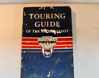 Jahrgang 1955 Reiseführer der US-Pazifikküste vom National Automobile Club, Autofahrten, Straßenkarten, Reiserouten, Touristenziele, Sammlerstück