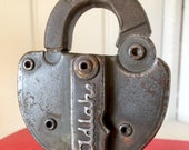 Railroad Lock Adlake CMST PP Milwaukee Road NO Key Solid Brass Chicago Milwaukee, St. Paul and Pacific Railroad Vintage Man Cave Collectible