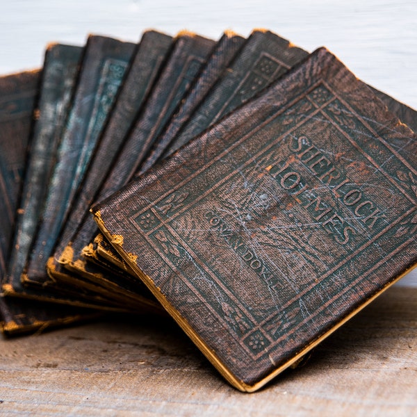 Set of 8 Little Leather Library Books Antique Miniature Books 1920s Vintage Classic Stories by Well Known Authors