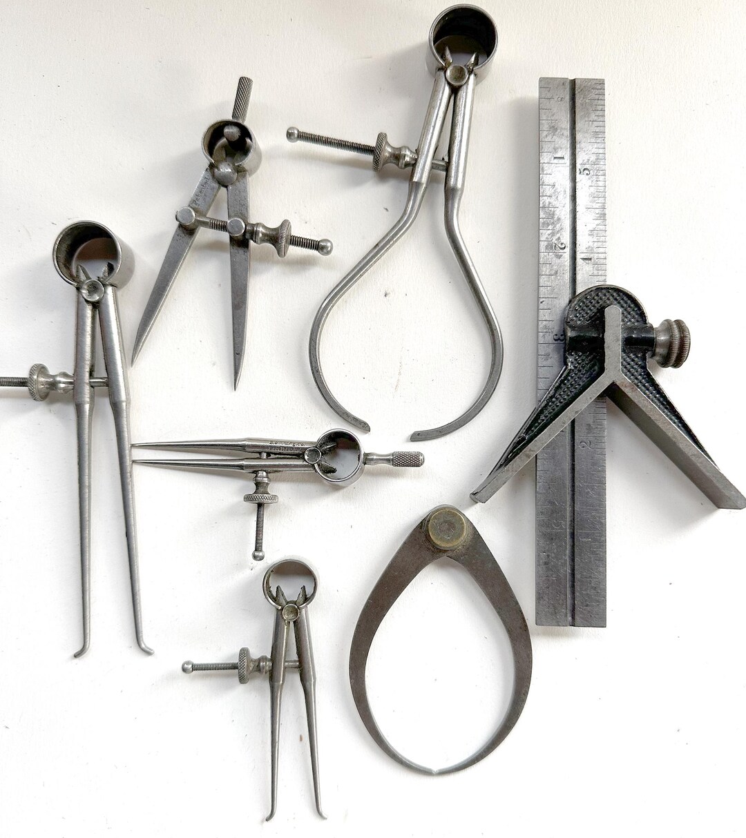 Antique Calipers and Dividers Set | Brown and Sharpe Machinist Tools - Etsy