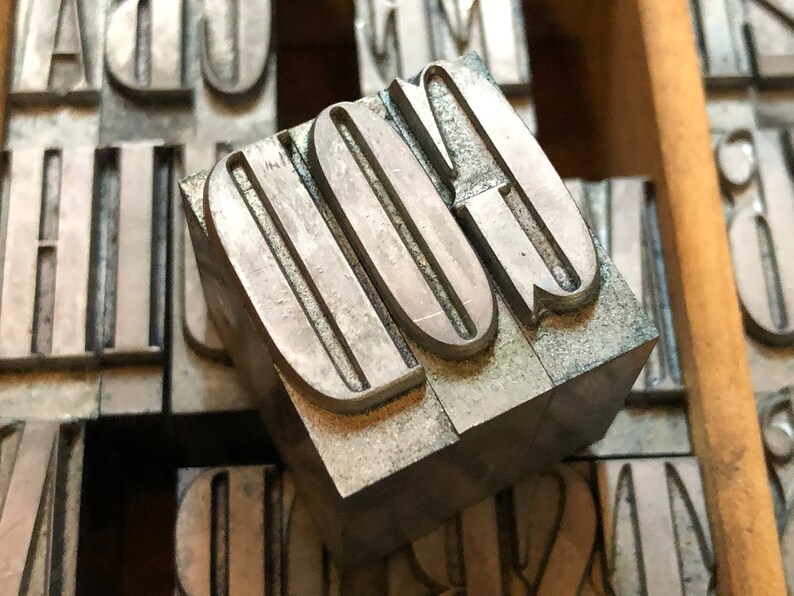 Vintage Metall LETTERPRESS Typ 72 PT Serif Font Blocks sind 1 Zoll groß WÄHLEN Großbuchstaben Druck Typografie Original Blei Block Bild 10