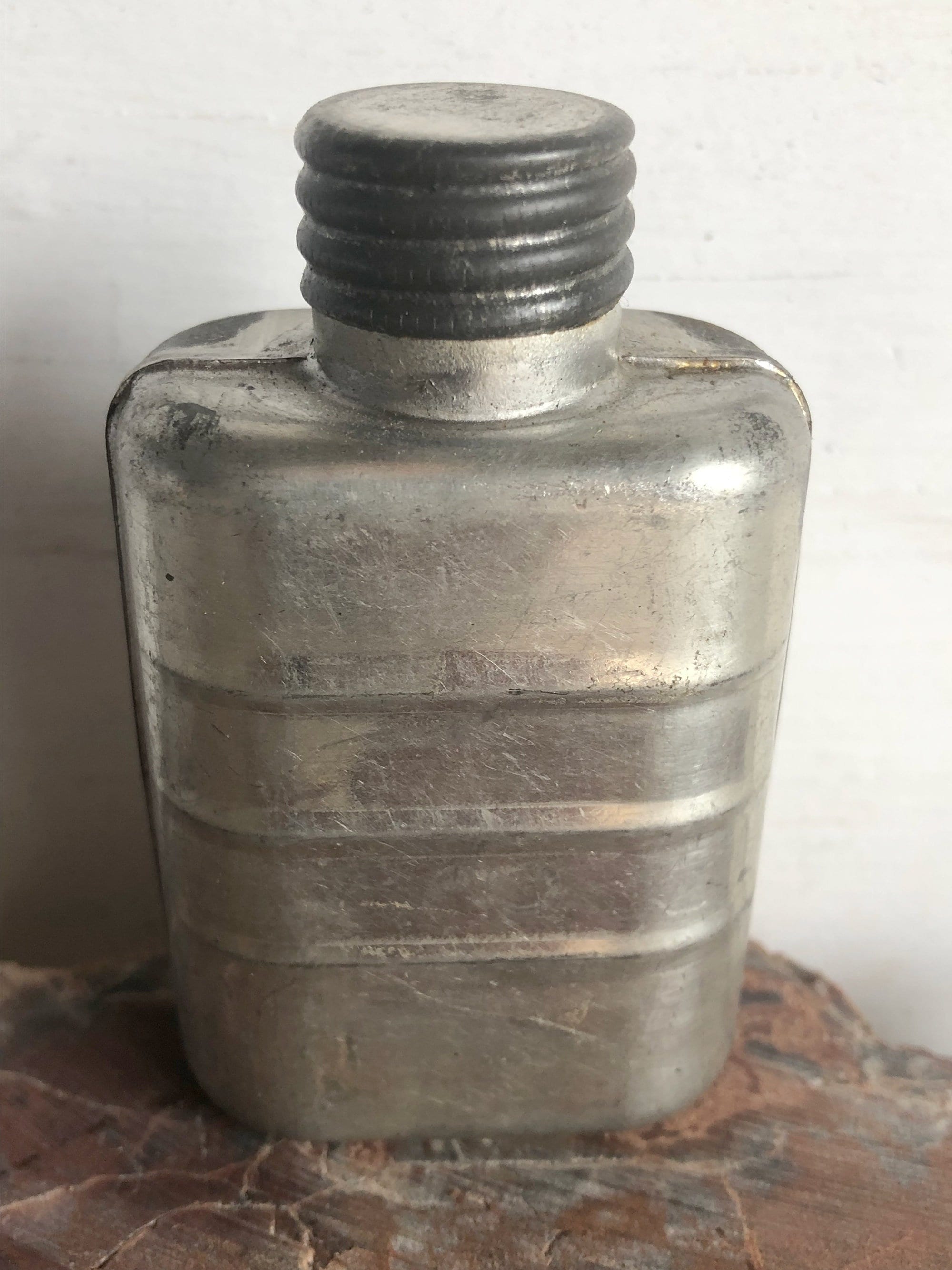 Original Vintage WWII Military Gun Oil Can With Lid Foreign Army Machine Gun Lubricant Bottle