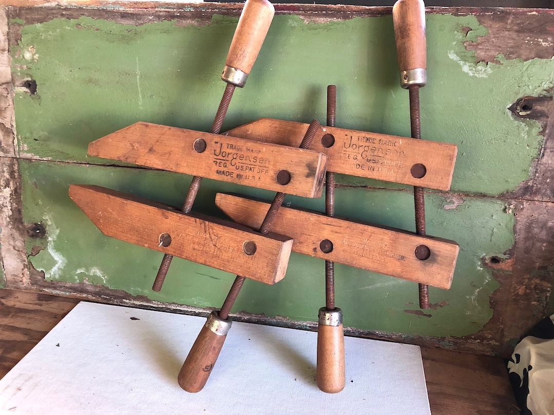 Vintage Adjustable Wood Clamps Set of 2 Woodworkers Tool