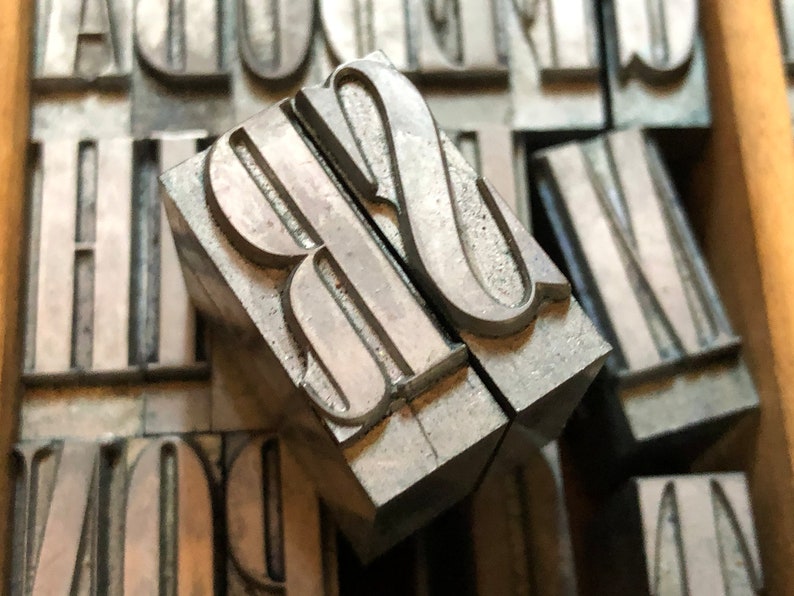 Vintage Metall LETTERPRESS Typ 72 PT Serif Font Blocks sind 1 Zoll groß WÄHLEN Großbuchstaben Druck Typografie Original Blei Block Bild 8