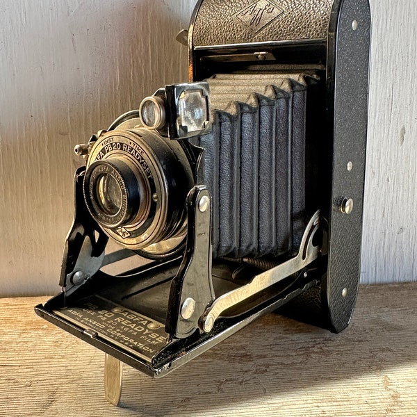 Vintage 1930s Agfa Ansco Plenax PB20 Readyset Compact Folding Accordion Bellows Camera Photography Collectible