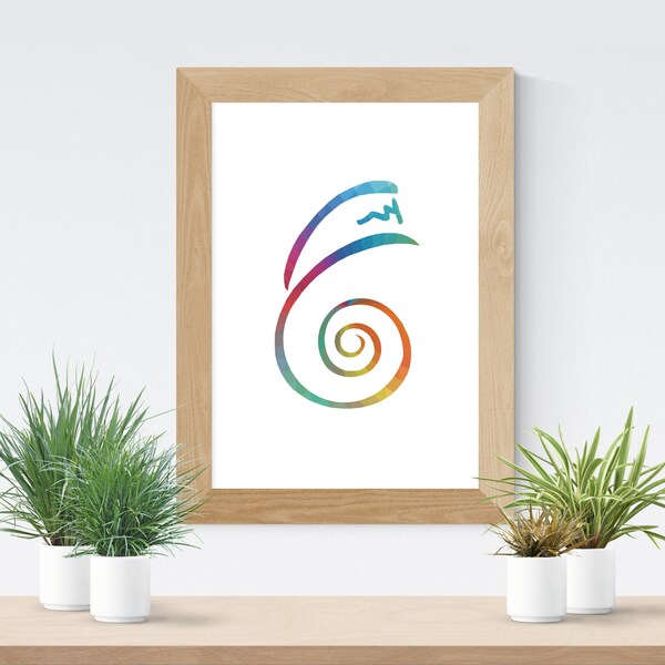 Tibetan Dai Ko Myo Master Symbol Printable Art, Master Reiki Symbol Print, Reiki Chakra Healing Meditation, Energy Healing, Healing Hands